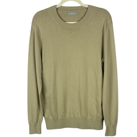 Everlane Organic Cotton Blend Casual Preppy Tan Long Sleeve Sweater Size Medium - Picture 1 of 9